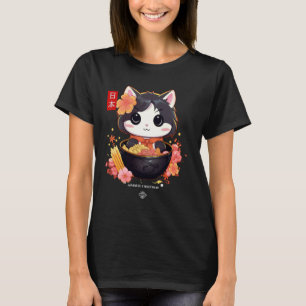 Camiseta Ramen Cat Japonês Neko Fun