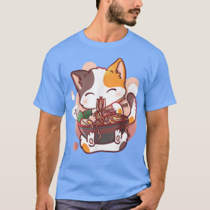 Camiseta Ramen Cat Kawaii Anime Comida Japonês