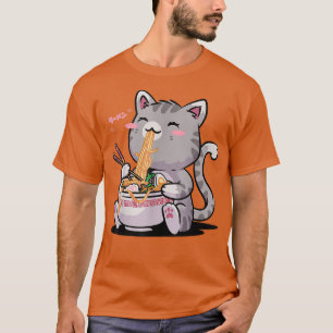 Camiseta Ramen Cat Kawaii Anime Comida Japonês Presente Par