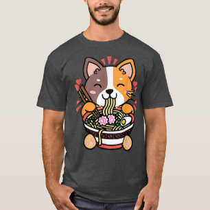 Camiseta Ramen Cat Kawaii Anime Comida Japonês Presente Par