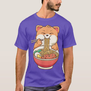 Camiseta Ramen Cat Kawaii Anime Comida Japonesa Adolescente