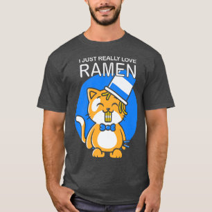Camiseta Ramen Cat Kawaii Anime Comida Japonesa I Love Rame