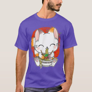 Camiseta Ramen Cat Kawaii Anime Comida Japonesa Raparigas T