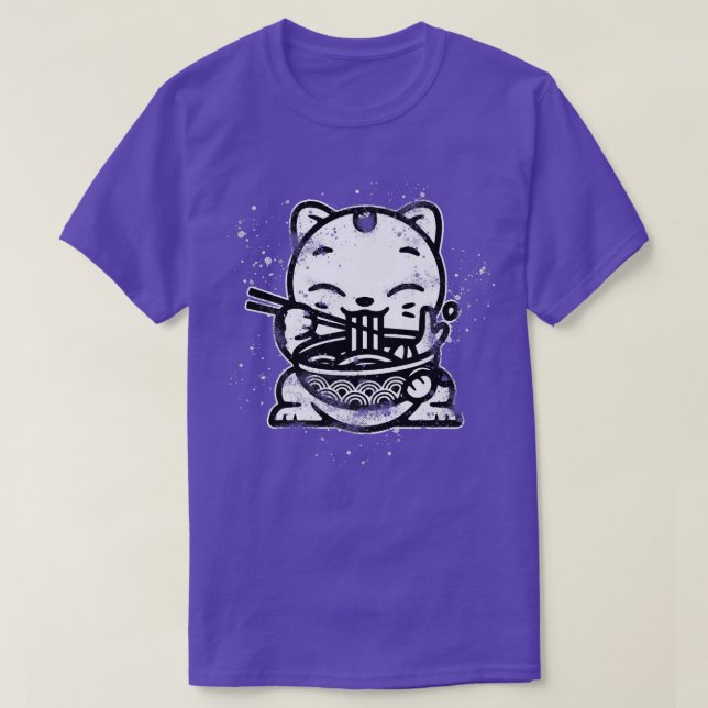 Camiseta Ramen Cat Kawaii Anime Cool Japanese Gift  (Frente do Design)