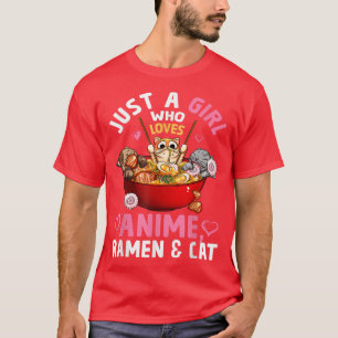 Camiseta Ramen Cat Kawaii Anime Japonês Neko Bowl Otaku Não