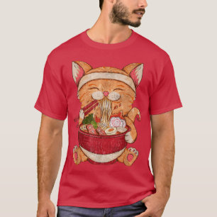 Camiseta Ramen Cat Kawaii Anime Japonesa Comida Gift Girls