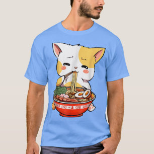 Camiseta Ramen Cat Kawaii Anime Noodles de Comida Japonês