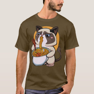 Camiseta Ramen Cat Kawaii Fan Anime Japonês Noodles Asia L