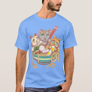 Camiseta Ramen Cat Kawaii Fan Anime Japonês Noodles Asia L