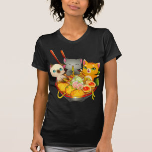 Camiseta Ramen Cat Kawaii Neko Anime Otaku Cats Japonês Não