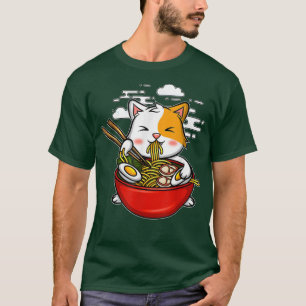 Camiseta Ramen Cat Neko Anime Kawaii Japonês Merch Gift Gi