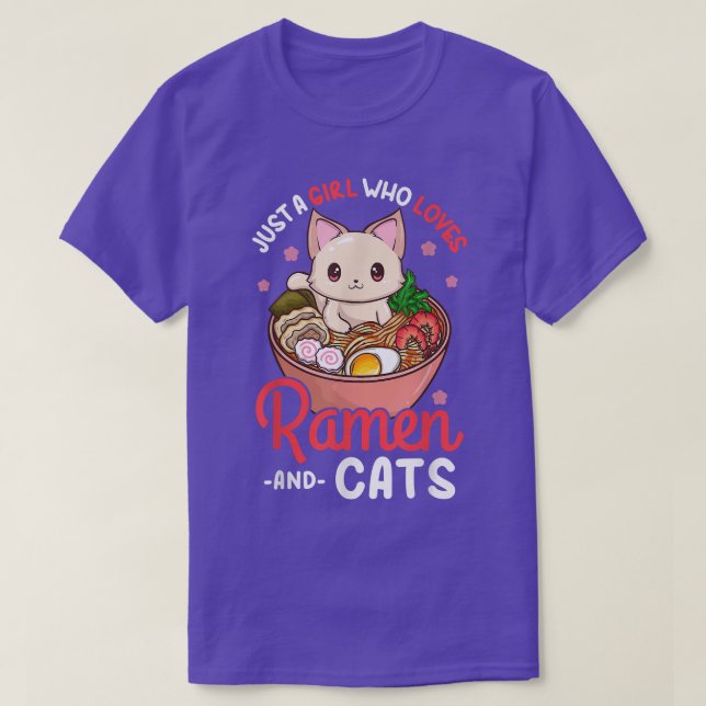 Camiseta Ramen Cat Neko Anime Kawaii Otaku Girl  (Frente do Design)