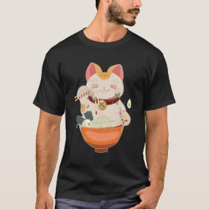 Camiseta Ramen Cat Neko Anime Otaku Kawaii Japoneses Gifts