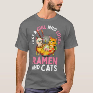 Camiseta Ramen Cat Neko Kawaii Anime Gatos Gift Rapariga Ad