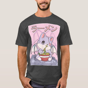 Camiseta Ramen Cat Pastel Gótico Ramen Noodles Occult Penta
