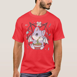 Camiseta Ramen Cat Pastel Gótico Ramen Noodles Occult Penta
