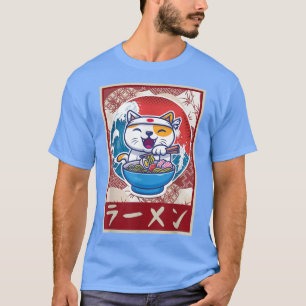 Camiseta Ramen Cat Shirt Kawaii Anime Comida Japonesa Prese