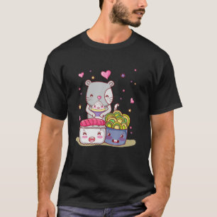 Camiseta Ramen Cat T Kawaii Anime Japonês Gift Sushi