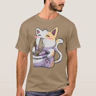 Camiseta Ramen Cat T Kawaii Anime Tee Gift Japonês 