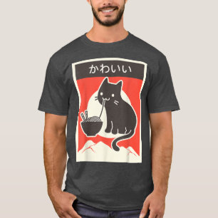 Camiseta Ramen Cat Tshirt Kawaii Anime Tee Gift Japonês