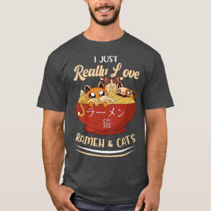 Camiseta Ramen Cats Adora Noodles Japoneses Neko Kawaii