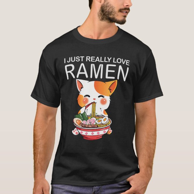 Camiseta Ramen Cats Kawaii Anime Comidas Japonesas Meninas (Frente)