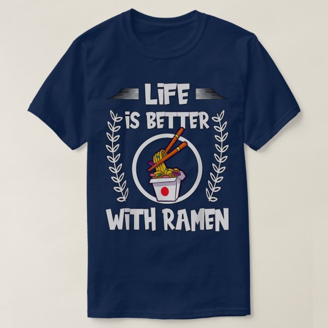 Camiseta Ramen Com Chopsticks Para As Mulheres A Vida É Mel (Frente do Design)