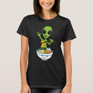 Camiseta Ramen Comendo Alienígena Cuja Alienígena Ufo