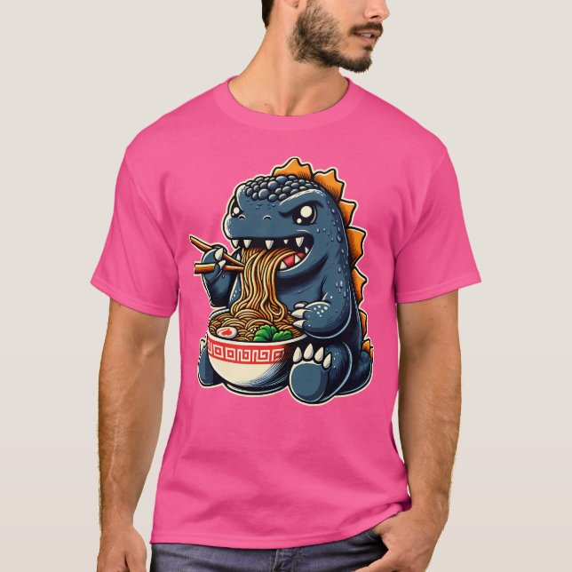 Camiseta Ramen Comendo Godzilla Cujo (Frente)
