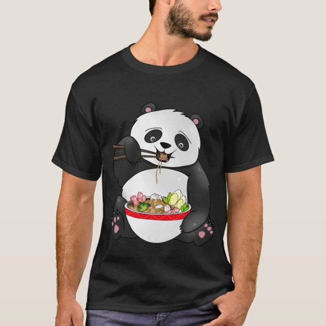 Camiseta ramen comendo panda (Frente)