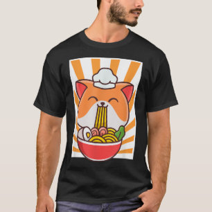 Camiseta Ramen Cute Cat Kawaii Anime Comida Japonês Ne