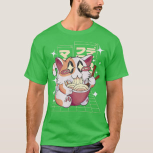 Camiseta Ramen Cute Cat Kawaii Anime Tee Japonês 
