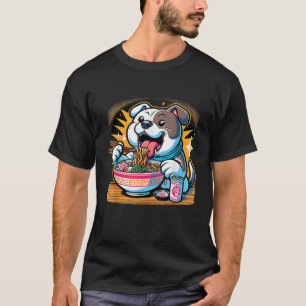 Camiseta Ramen de cachorro Pit Bull Kawaii Anime
