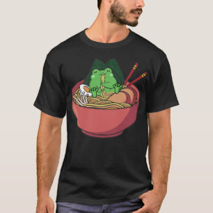 Camiseta Râmen de comer Sapo cômodo macarrão japonês fungo
