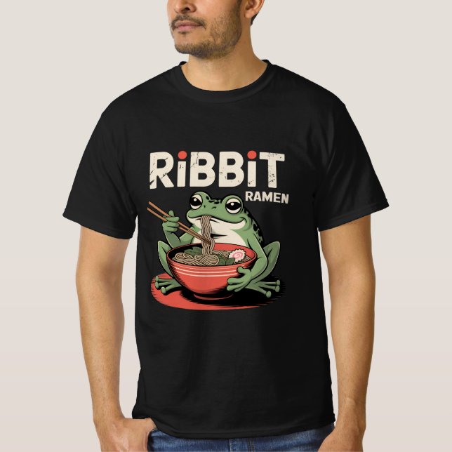 Camiseta Ramen De Comida De sapo Engraçado Ramen De Bbit (Frente)