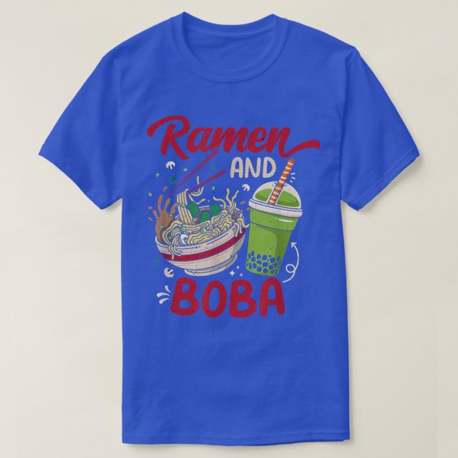 Camiseta Ramen E Boba, Comida Asiática, Bubble Milktea Lo (Frente do Design)