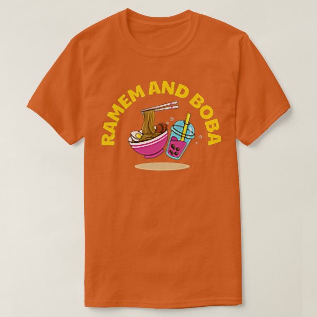 Camiseta Ramen E Boba Comida Bowl Ram (Frente do Design)