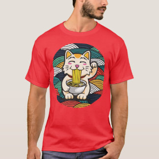 Camiseta Ramen E Gatos, Animação Japonesa Para Homens, Retr