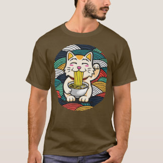Camiseta Ramen E Gatos, Animação Japonesa Para Homens, Retr