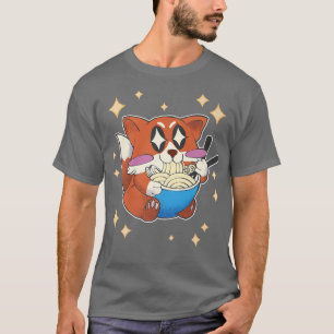 Camiseta Ramen Fox Anime Manga Graphic Japão Animal Cute Ka