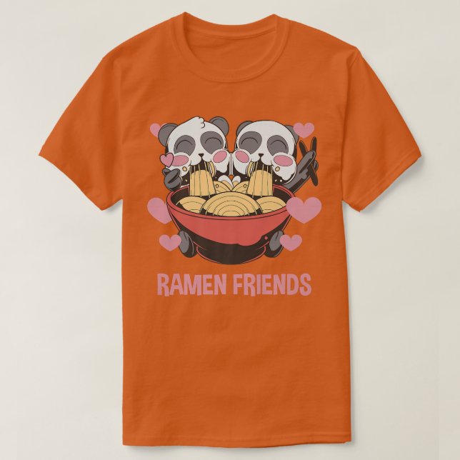 Camiseta Ramen Friends Panda - Besties de Anime Cute 1558 (Frente do Design)