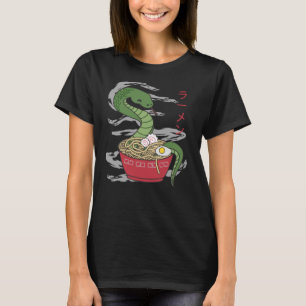 Camiseta Ramen Funny Cobra Comida Japonês Kawaii