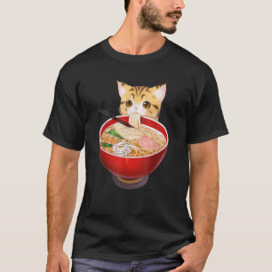 Camiseta Ramen Gato Kawaii Neko Anime Japonês