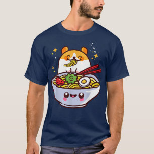 Camiseta Ramen Gift Kawaii Japonês Noodles Baka Surimi Mis