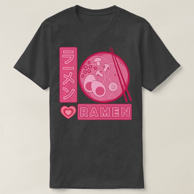 Camiseta Ramen Girl ama Anime Ramen Japonês  (Frente do Design)