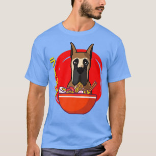Camiseta Ramen Great Dane Dog Kawaii Japonês Ramen Noodle