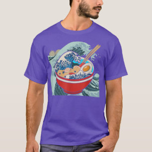 Camiseta Ramen Instant Vintage Mulheres Chibi Manga Noodle 