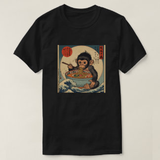 Camiseta Ramen Japonês Engraçado Kawaii bebê macaco Anime