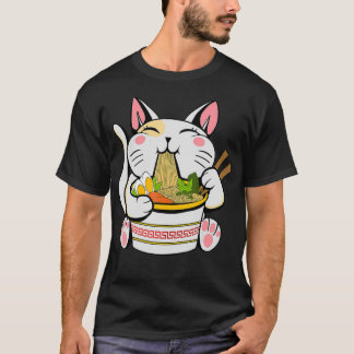 Camiseta Ramen Japonês Kawaii Cat Anime