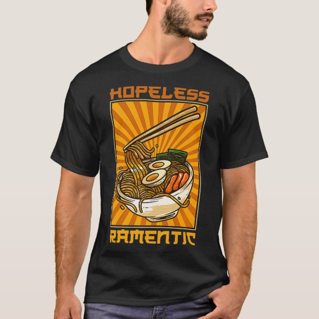 Camiseta Ramen Japonês Nodles Comida Ramen Sem Fio Raiz (Frente)